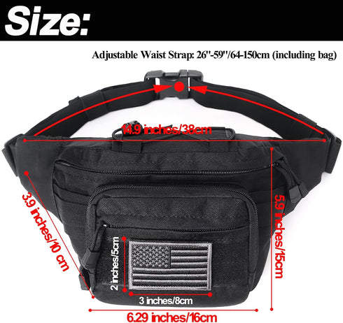 Tactical Fanny Pack, Military Waist Bag, Hip Belt Utility Bags for Outdoor Hiking Climbing Fishing