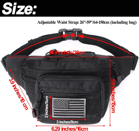 Tactical Fanny Pack | Military Waist Bag Hip Belt Bumbag Utility Bags for Outdoor Hiking Climbing Fishing (1 Pack Z-ACU)