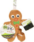 goDog Christmas Gingerbread Man Squeaky Plush Dog Toy - Chew Guard Technology, Large, Brown