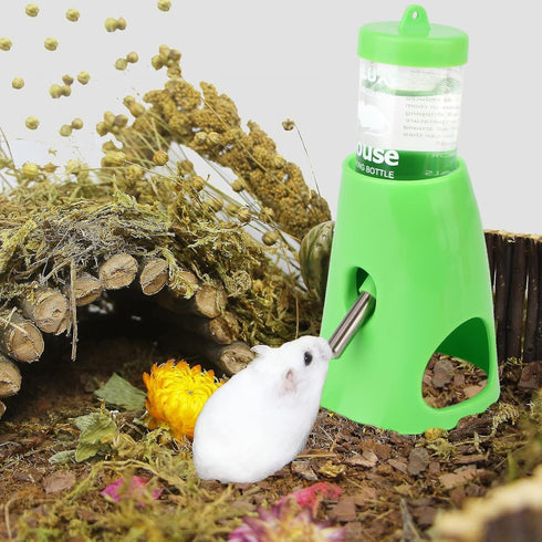 Hypeety Hamster Cage Drinking Water Bottle for Parrots, Mice, Rats, Gerbils, 1Pcs 80ml (Green)