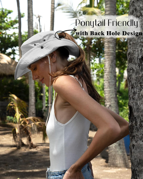 FURTALK Packable Sun Hats for Men Women, Wide Brim UV Protective Bucket Hat UPF 50+ for Fishing Hiking