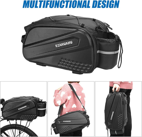 Lixada Bicycle Bag Double Pannier Rack, Large Capacity Rear Pannier Bag for Outdoor Cycling Travel