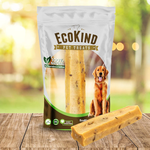 EcoKind Pet Treats Premium Gold Bacon Flavored Yak Chews, All Natural Himalayan Yak Cheese, 1 Large Stick