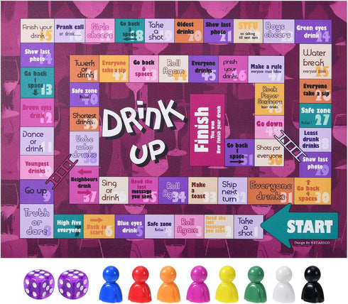 NETANICO Drinking Games,Leather Mat Drinking Board Game for Adults,Interactive Girls Night Drinking Games,Bachelorette