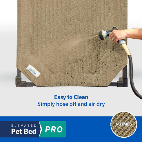 COOLAROO Cooling Elevated Dog Bed PRO Standard, Fits in 48in Crate, Easy Assembly Frame, Nutmeg Color
