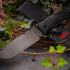 MTech USA Fixed Blade Knife, Grey TiNite Coated Stainless Steel Blade with Black Nylon Fiber Handle, Full Tang