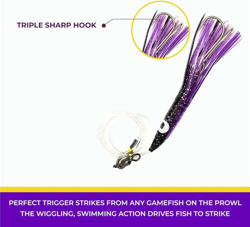 Arcadia Tackle Associated Manufacturer 6" 6 6 Tuna Clone Rigs, Pcs in Colors for Saltwater Trolling, Ideal for Tuna