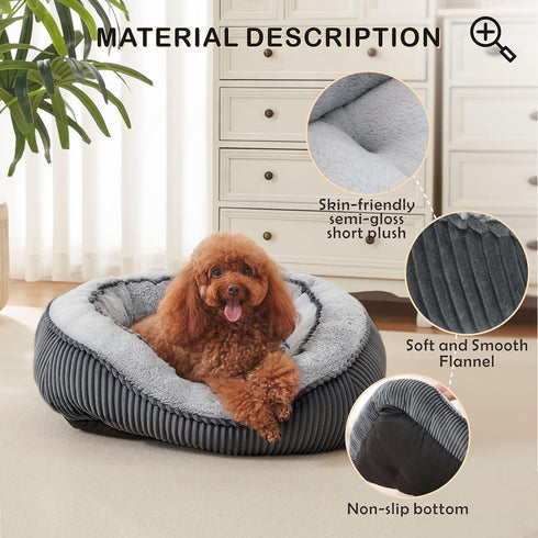 SIWA MARY Dog Beds for Small Medium Large Dogs - Washable Orthopedic Sofa Bed, Soft Calming Anti-Slip Bottom