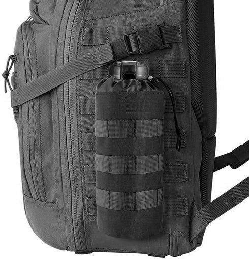 FRTKK Tactical MOLLE Water Bottle Pouch, Military Holder Bag with Drawstring Open Top & Mesh Bottom for Sports Travel