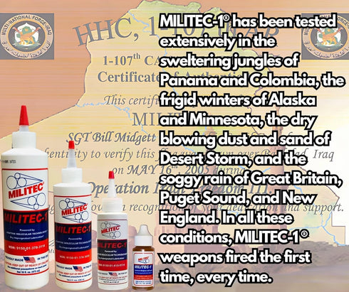 Militec-1 1oz 1oz Metal Conditioner & Lubricant, - Advanced Synthetic Oil for Firearms, Knives, Locks, and Small