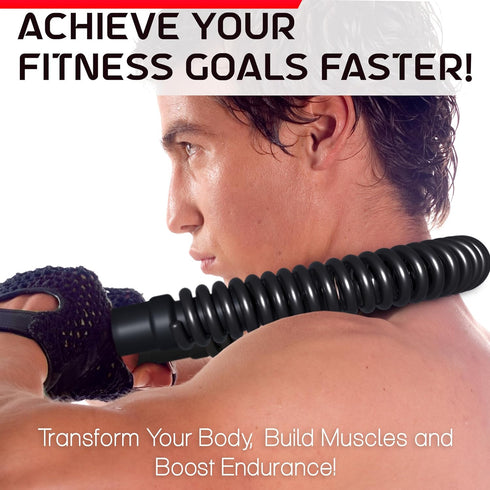 Zenooze's Power Twister Flex Bar - Ultimate Upper Body Exercise Equipment for Strengthening Chest, Shoulders, Biceps,