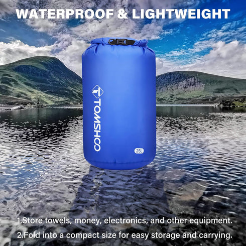 TOMSHOO Dry Bag 3-Pack/5-Pack, Lightweight Waterproof Roll Top Sack Set for Hiking, Fishing, Camping, Boating