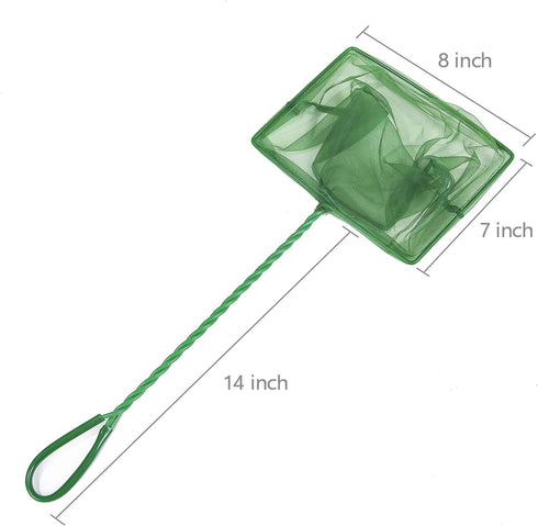 Aquarium Fishing Net Fish Tank Cleaning Tools Fine Mesh Net with Plastic Handle Green 8 Inch by Laojbaba