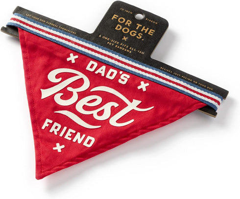 Brass Monkey Dad's Best Friend Dog Bandana: Durable Cotton, One Size Fits Most, 9” W x 6” H