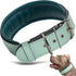 Leather Dog Collar, Large Padded Heavy Duty Collar with Dog Tag Holder, Green (Large, 2 inches wide soft padding)