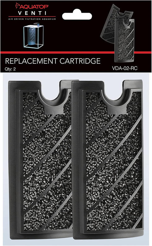 Aquatop Replacement Carbon Cartridge, 2-Pack for All Venti Desktop Aquariums (VDA-02-RC)