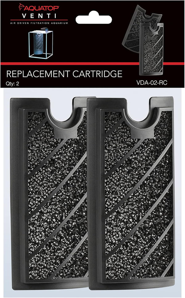 Aquatop Replacement Carbon Cartridge, 2-Pack for All Venti Desktop Aquariums (VDA-02-RC)