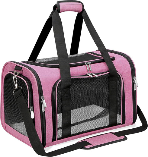 LEHNI Soft-Sided Cat/Dog/Pet Carrier, Collapsible Pets Travel Carriers for Big Cats/Small Dogs with