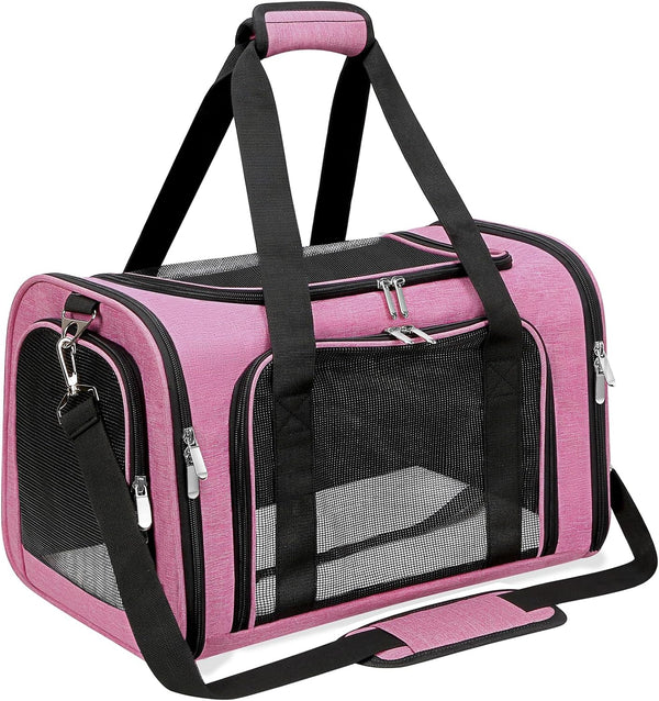 LEHNI Soft-Sided Cat/Dog/Pet Carrier, Collapsible Pets Travel Carriers for Big Cats/Small Dogs with
