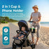 Zrafu 2-in-1 360 Stroller Cup Holder with Phone Holder - Universal Bike & Wheelchair Accessory, Rotatable, Anti-Slip