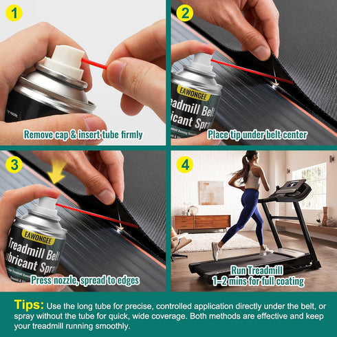 7.2oz EAWONGEE Treadmill Belt Lubricant Spray, Silicone Oil with Applicator Tube, High Temperature Resistant