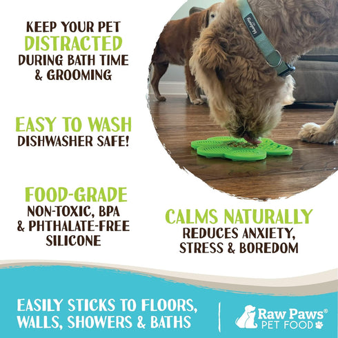 Raw Paws Licking Mats, 2-ct Dog Distraction Mat for Shower, Slow Feeder Mat for Calming Anxiety, Dogs & Cats