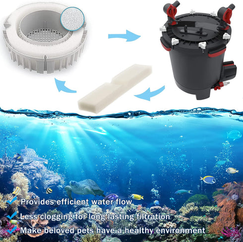 Fx4 FX5 FX6 (12 Packs) Podoy Foam Filter Pads Replacement Compatible with Fluval / Canister Filter, Aquarium Bio Sponge