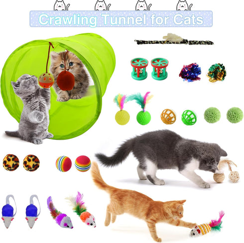 AURIXUS 39PCS 6 23-Piece Set, Kitten Starter Kit, Ideal for Cats Under Months, Cat Supplies, Featuring Toy Bed