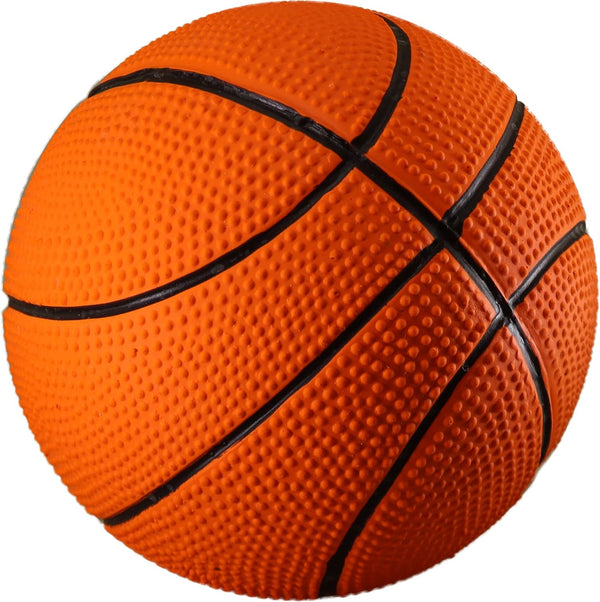 PetSport Naturflex Medium Basketball Latex Ball Dog Toy, Natural Soft Bouncy Squeaky Rubber, Safe for Indoor Play