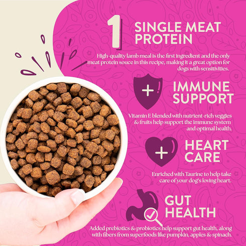 12.5 lb Earthborn Holistic Meadow Feast Lamb Meal & Vegetables Grain-Free Dry Dog Food