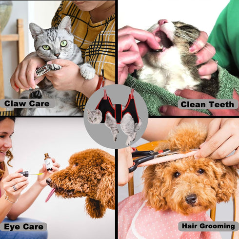Cat Grooming Hammock Harness for Small Dogs, Pet Restraint Bag for Nail and Ear Care, XS Size