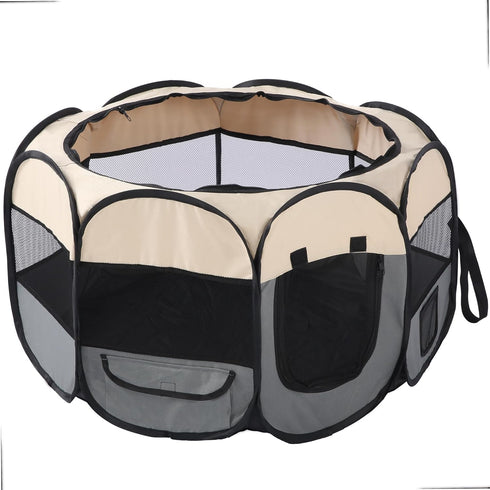 Pet Puppy Dog Playpen Cat Playpen Small Dog Cat Tent Crates Cage Pet Cat Playpen Portable Foldable Dog Playpen Indoor Outdoor Pet Tent Playground 29x16 Pop Up Pet Play Pen (29x16 Grey)