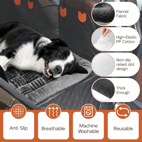 Tranquitas 24.5" 51") Backseat Pet Bed Mat, Dog Bed for Cars, Fit for Backseat Extenders, Car Seat Protector, Nonslip