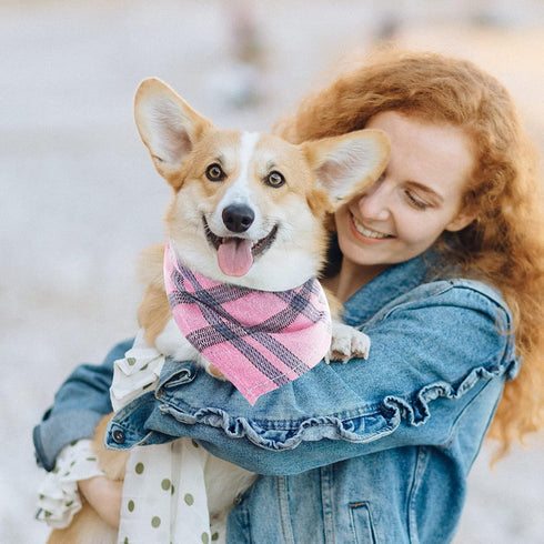30 Pack 22.8"x15.7" Segarty Dog Bandanas, Pet Scarf Triangle Plaid Bibs Accessories Bulk for Medium Small Dogs Cats
