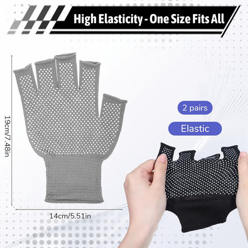 Xthrotsenk 2 Pairs Fingerless Gloves Men Anti-Slip Gym Glove for Women Exercise Sports Glove Half Training Cycling
