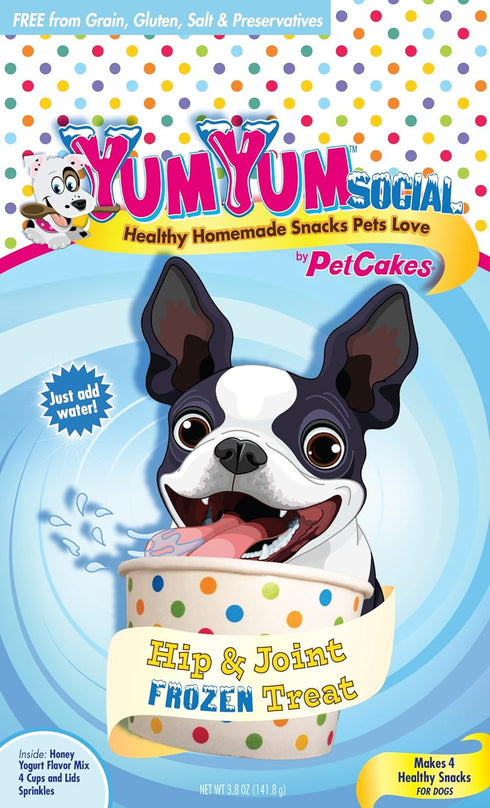 Yumyum Social Frozen Yogurt Dog Treats, Healthy Homemade Ice Cream for Pets, 859989002761, Small