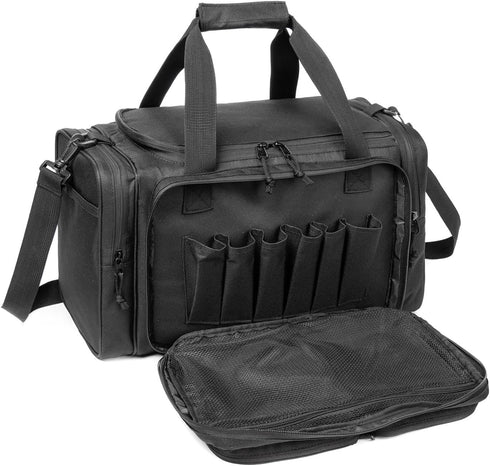 Gun Range Bag for Handguns and Ammo - Tactical Pistol Case, Large Duffle Bags for Shooting Range