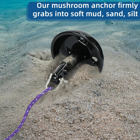 AmarinePlay PWC,5/8/10/12/15lbs Mushroom Anchor Kayak Anchor Kit for Small Boat Canoe Paddle Board SUP Jet Ski Marine