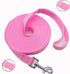 SALO Nylon Training Dog Leash, 1 Inch Wide, Long Leash for Small Medium Large Dogs, 20ft 30ft 40ft 50ft (Pink, 15 FOOT)