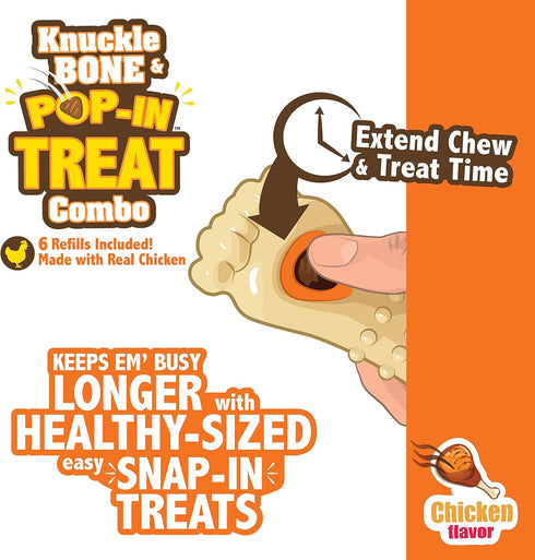 Nylabone Pop-in Dog Treat Toy Refills - All-Natural Dog Treats for Treat Dispensing Toys, Chicken Flavor
