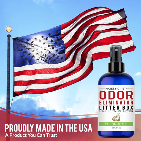 Majestic Pet Litter Box Deodorizer, 8 Fl Oz, Cat Litter Box Odor Eliminator, Coconut Mist