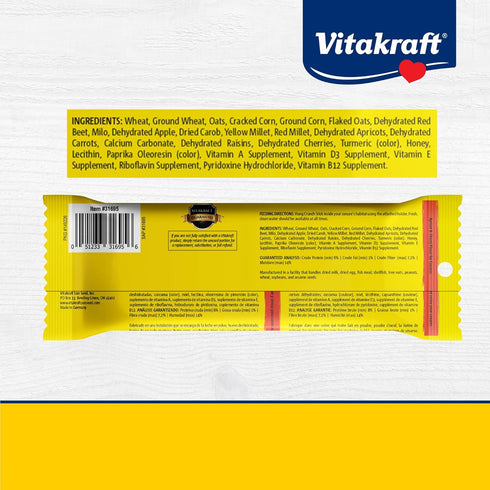 Vitakraft Crunch Sticks for Conures, Apricot & Cherry Flavor Bird Treat (2 Sticks), 3.5 oz, 051233316956