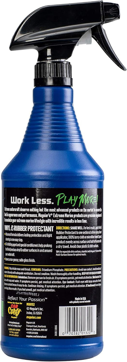 M180132, 32 Oz Meguiar's Extreme Marine Vinyl & Rubber Protectant SprayUv Protectant For Boat Owners & Rv Users; Use On