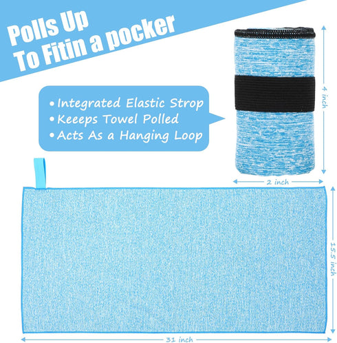 KISS QUEEN 3 Pack Towel(3 Pack(Blue)) Microfiber Gym Towel Quick Dry Sweat Towels Women Men Lightweight Running Cycling