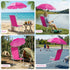 1 Pack 220lbs,Pink Heavy Duty Steel Beach Chair,Beach Chair with Umbrella,Outdoor Folding Chair High Strength Cleanable
