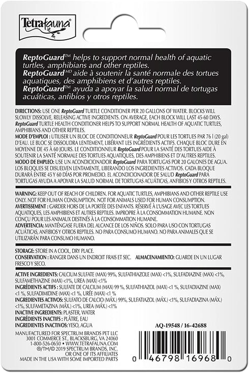 1 Count, TetraFauna ReptoGuard Turtle Health Water Conditioner Slow-Release
