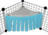 Corner Fleece Forest Hideout for Small Pets - Guinea Pigs, Ferrets, Chinchillas, Hedgehogs (Blue/Gray)