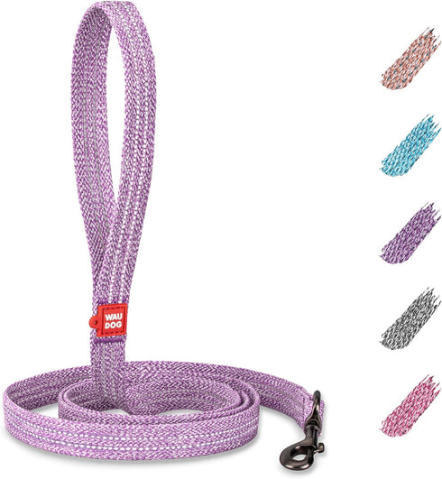 WAUDOG Recycled Cotton Dog Leash - 6 Ft / 10 Ft Eco-Friendly for Small Medium & Large Dogs - Reflective Leash