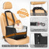 25 lbs PETSFIT Small Dog Car Seat, Waterproof PU Leather Dog Carseat with Patent Safe Buckles, Clip-On Leash, Car Seat