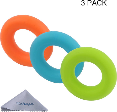 Wisdompro 3 Pack Hand Grip Strengthener Rings, Strength Trainer for Finger, Forearm Exercise, 30, 40, 50 Lbs